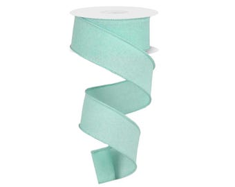 Royal Sackleinen Drahtband 4cm x 10m –Minzgrün-RG1278AN