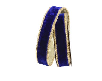 Farrisilk Royal Blue Velvet Ribbon for Christmas Wedding Bows-RG809-26