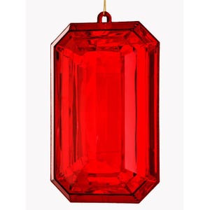 MTX67416 9&quot; Regency Acrylic Emerald Cut Precious Gem Ornament - Choose of Stunning Colors