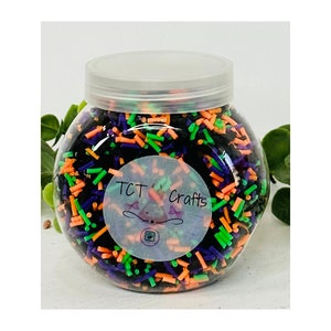 150g Halloween Themed Polymer Clay Sprinkle Mix - Perfect for Fake Bakes, Clay Art, Slime - Spooky, Mysterious, and Festive
