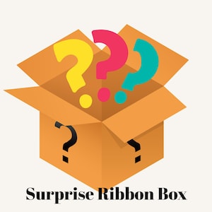 Mystery Grab Bag Ribbon Surprise Box-Partial Rolls of Wired Ribbon for Crafts, Wreaths, and DIY Projects-Assorted Styles & Seasons