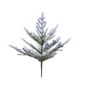 20&quot; Flocked Norfolk Pine Pick | Faux Snowy Pine Stem | Winter Greenery for Christmas Decor, Holiday Arrangements, Centerpieces-XX9659