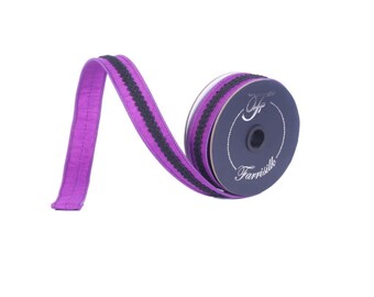 Farrisilk Purple Black Wired Ribbon 1 Inch 10 Yards -HR056-86