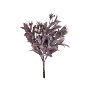 Herbst Lila Blatt Busch 16 &quot;| Künstlicher Kunststoff Laub-Pick | Rustikaler Füller Stängel für Herbst-Blumenarrangements und Kränze-FG642781