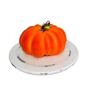 Whimsical Harvest: Halloween/Fall Orange Foam Flocked Pumpkin-5695OR