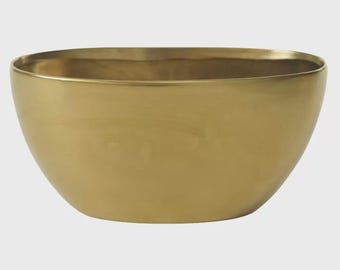 Gold Ceramic Metta Boat 11" - Elongated Floral Container-97541-40
