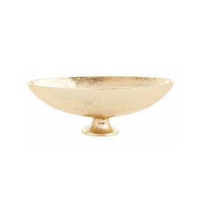 Gold Metal Compote Bowl 11&quot; I Pedestal Floral Arrangement Vase for Wedding Centerpieces, & Elegant Home Decor-73180
