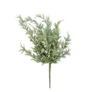Artificial Juniper Bush 15" | Faux Winter Greenery Stem with Berries | Christmas Wreath & Holiday Arrangement Filler-XX7874