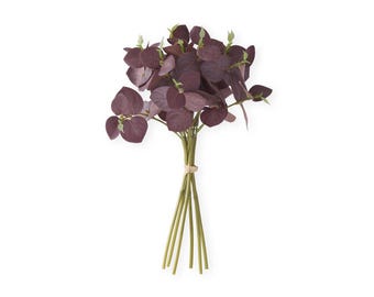 Purple Eucalyptus Bundle Artificial 12 Inch 6 Stems Faux Greenery-17870A