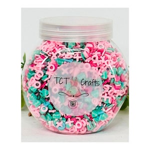 150g Pastel Love Valentine&#39;s Polymer Clay Sprinkle Mix - Ideal for Fake Bakes, Clay Art, Slime - Soft, Romantic, and Festive