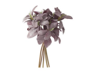 Purple Lambs Ear Bundle Artificial 10.5 Inch 5 Stems Faux Greenery-17791A-PU