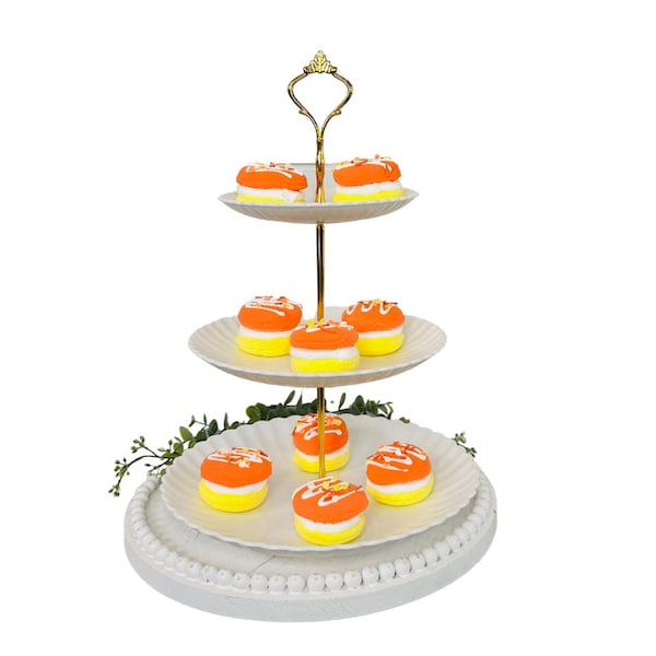 Faux Candy Corn Macaroon Set of 3-Adorable Faux Treats for Tiered Tray Decor, or Food Photography Props