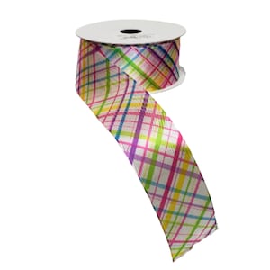 Delicate Beauty: Non-Wired 1.5 Inch Multi-Colored Sheer Spring Ribbon-RJ4054