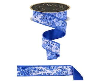 D'Lux Chinoiserie Floral Ribbon 1,5 "x10yd Wired-Lx312203