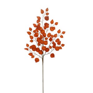 35&quot; Fall Orange Birch Leaf Spray – Artificial Birch Branch, Faux Greenery Stem for Floral Arrangements, Home Decor, Centerpieces-64486-OR