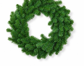 24" Canadian Pine Wreath | Artificial Evergreen Wreath Base | DIY Christmas Wreath Form | Double Ring Frame | 220 Tips-VW024
