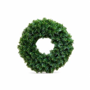20" Canadian Pine Wreath | Artificial Christmas Wreath Base | DIY Green Wreath Form | Double Ring Frame | 200 Tips-CV020