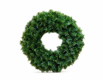 20" Canadian Pine Wreath | Artificial Christmas Wreath Base | DIY Green Wreath Form | Double Ring Frame | 200 Tips-CV020