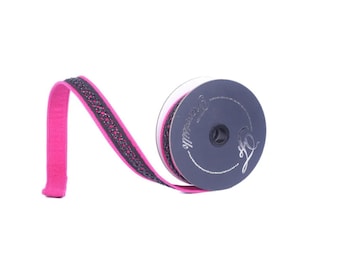 Farrisilk Hot Pink Wired Ribbon 1 Inch Farrisilk Bewitched Trim 5 Yards-HR057-15