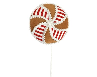 Peppermint Gingerbread Lollipop Pick 22"-86771RDWTBN