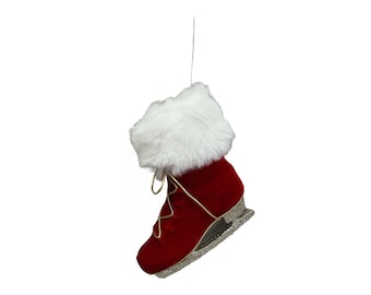 Red Velvet Ice Skate Ornament 7"-85685RD