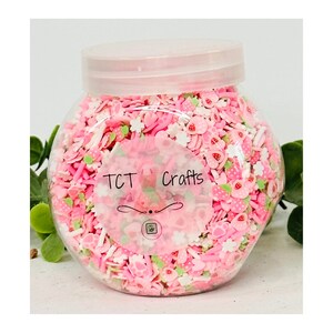150g Pink Easter Bunny Paws Polymer Clay Sprinkle Mix - Perfect for Fake Bakes, Clay Art, Slime - Cute, Playful, and Festive