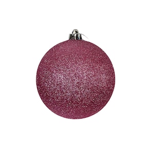 XY2035WF- 150mm Glittered Christmas Ball Ornament-Icy Pink,Shatterproof Pink Christmas Ornament, Large Ball Ornament,Christmas Tree Ornament