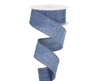 Royal Burlap Wired Ribbon 1.5"x10yd –Denim Blue-RG127865