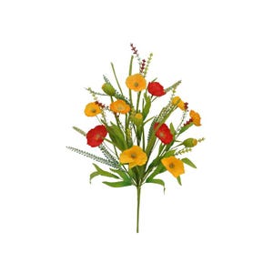 21 &#39;&#39; künstlicher Mohnblumenstrauch - lebhafte rote und gelbe Faux-Blumenarrangement-Blumen für Decor-40216