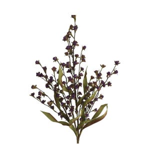 Rama de bayas otoñales moradas de 68 cm: bayas artificiales de madera para coronas otoñales, arreglos florales y decoración rústica de temporada - 65121-PU