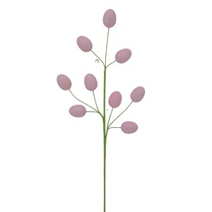 May include: A single stem with multiple pink berry-like decorations. The stem is green and the berries are a light pink colour.