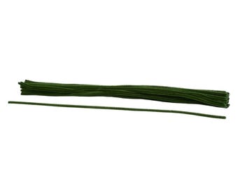 Mossgröna chenilleskaft - 50 långa piprensare för hantverk, gör-det-själv-projekt och kranstillverkning (MA200230)