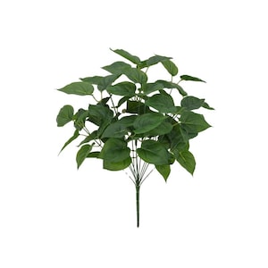21&quot; Artificial Philodendron Bush | 12-Stem Faux Greenery with 72 Leaves | Lifelike Plant for Arrangements, Home, or Office Decor-21158
