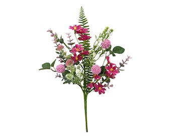 Artificial Pink Filler Pick 18 Inch, Faux Pink Floral Pick, Greenery Accent Stem for Wreaths, Arrangements and Spring Decor-63863BT
