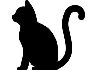 Sitting cat silhouette cutting file in svg or .studio3