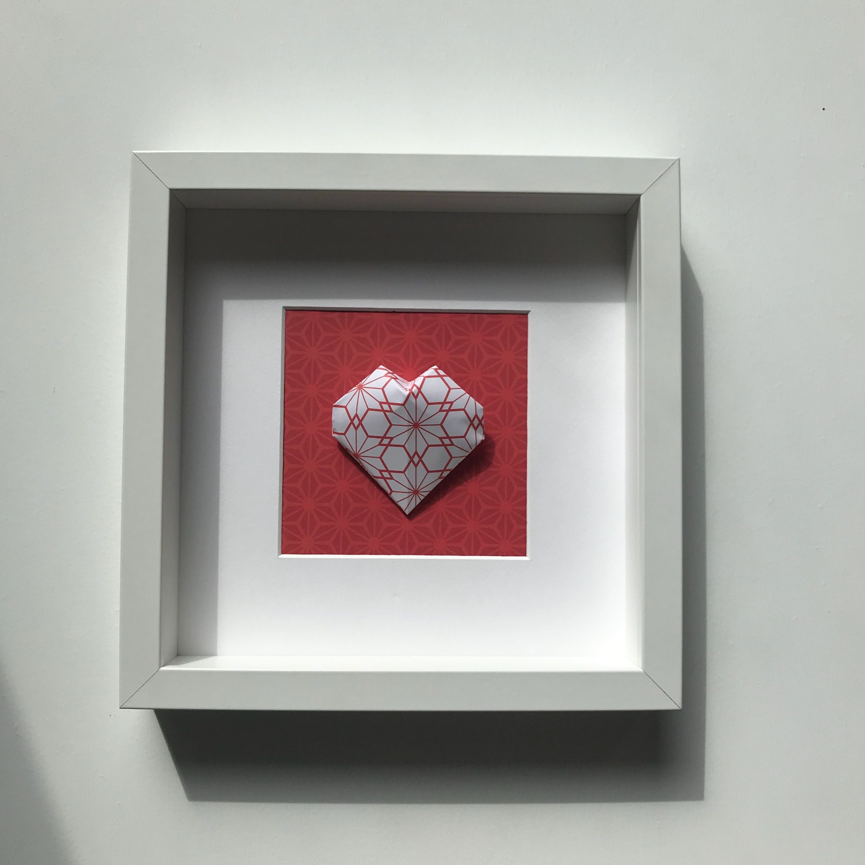 Cadre Origami Coeur Rouge