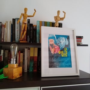 Print ilustrada &quot;La Dolce Vita&quot; de interpretación de cartel de película versión animal