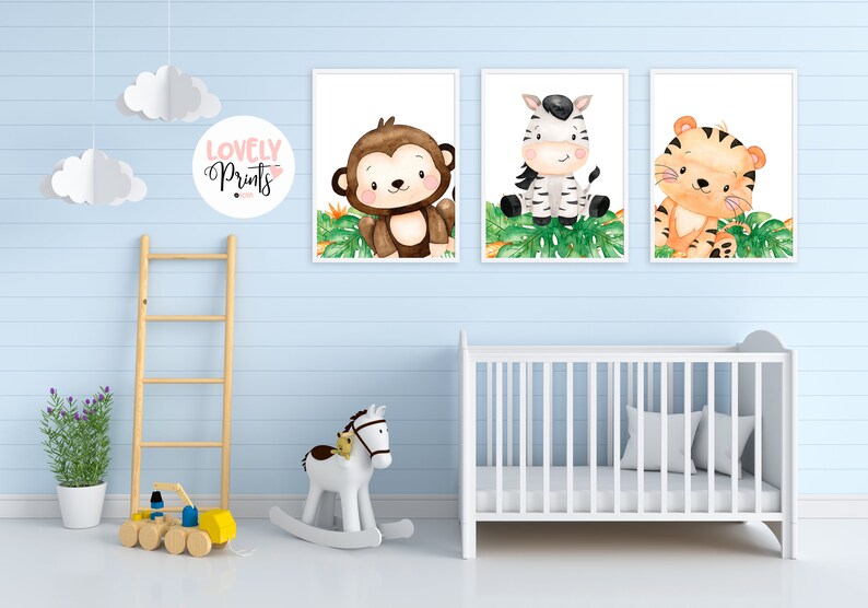 Safari nursery prints safari wall art safari decor nursery Etsy