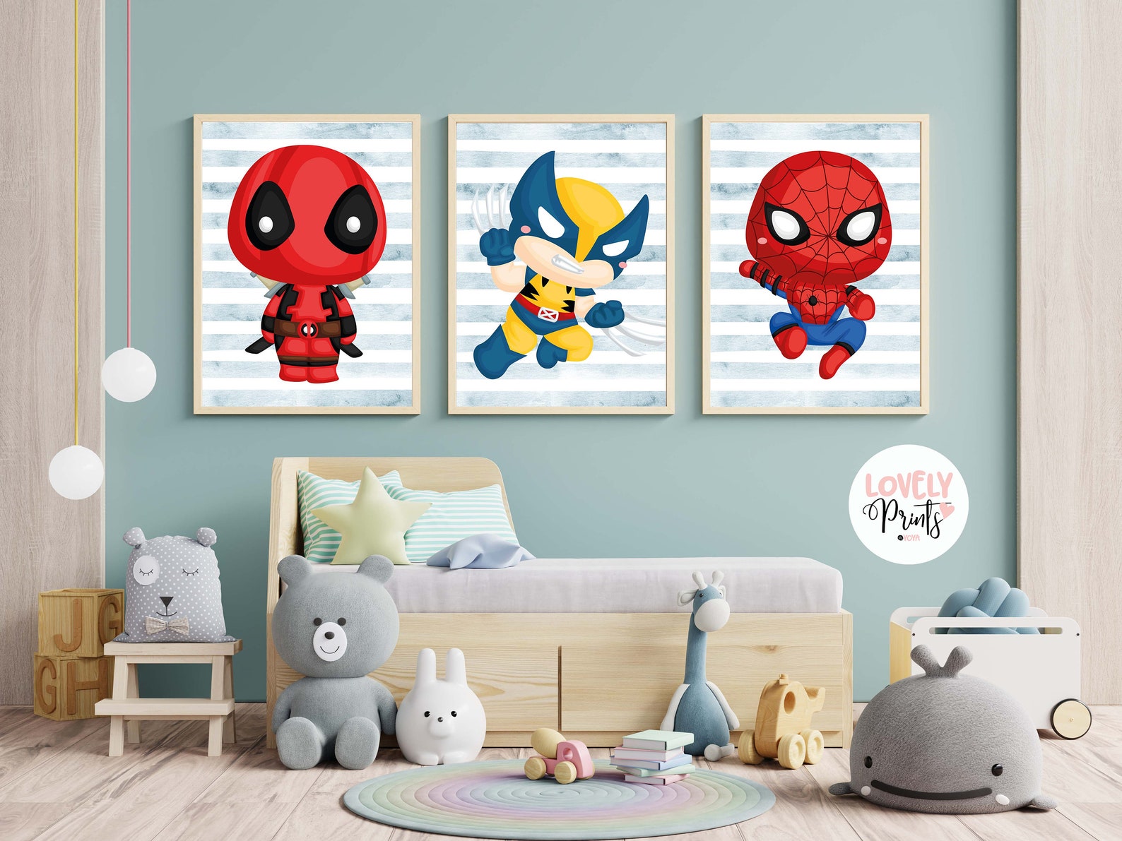 Set 3 Superhero Avenger Nursery Marvel Nursery Wall Art | Etsy