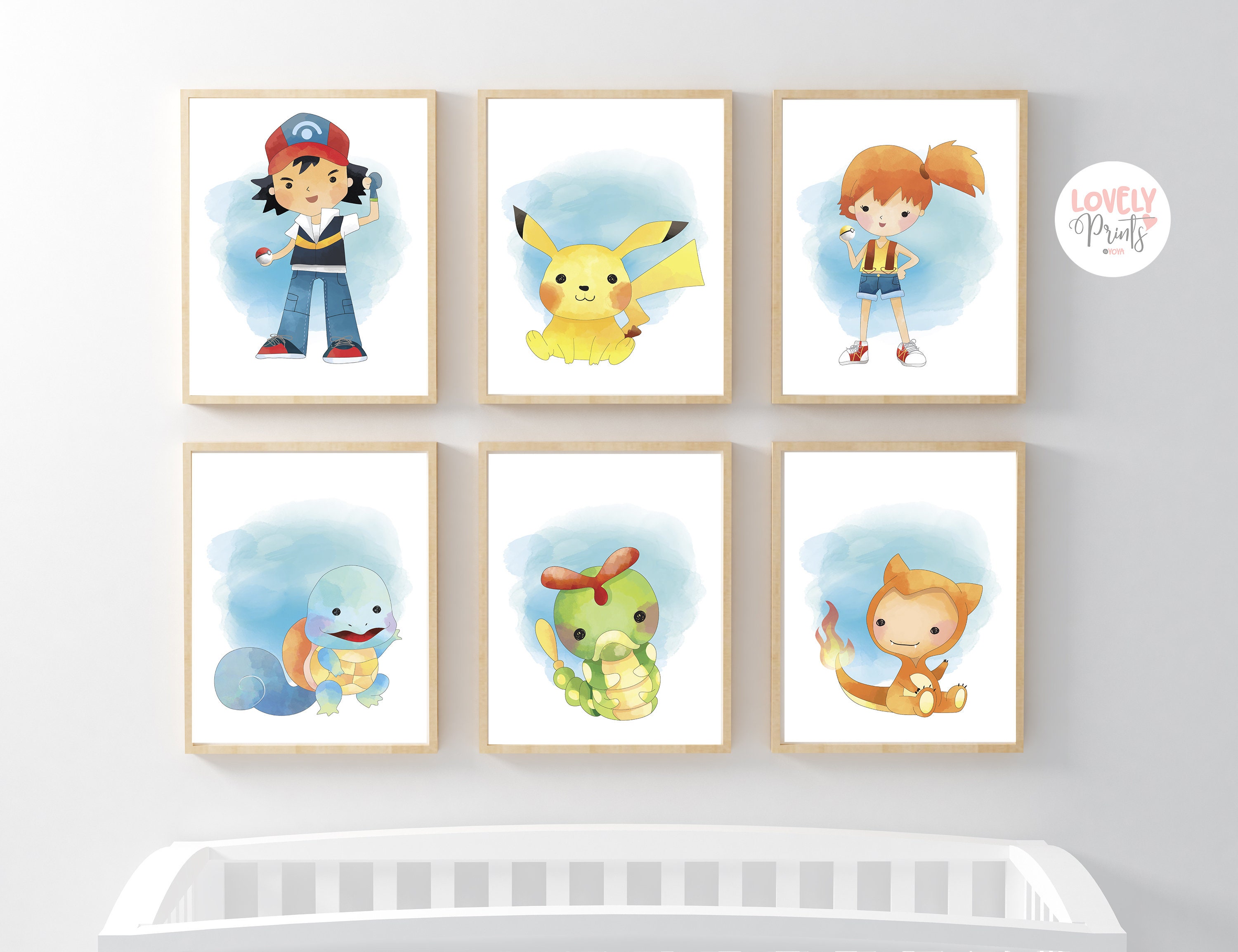 Set 6 Pokemon nursery wall art pokemon kids room decor Etsy