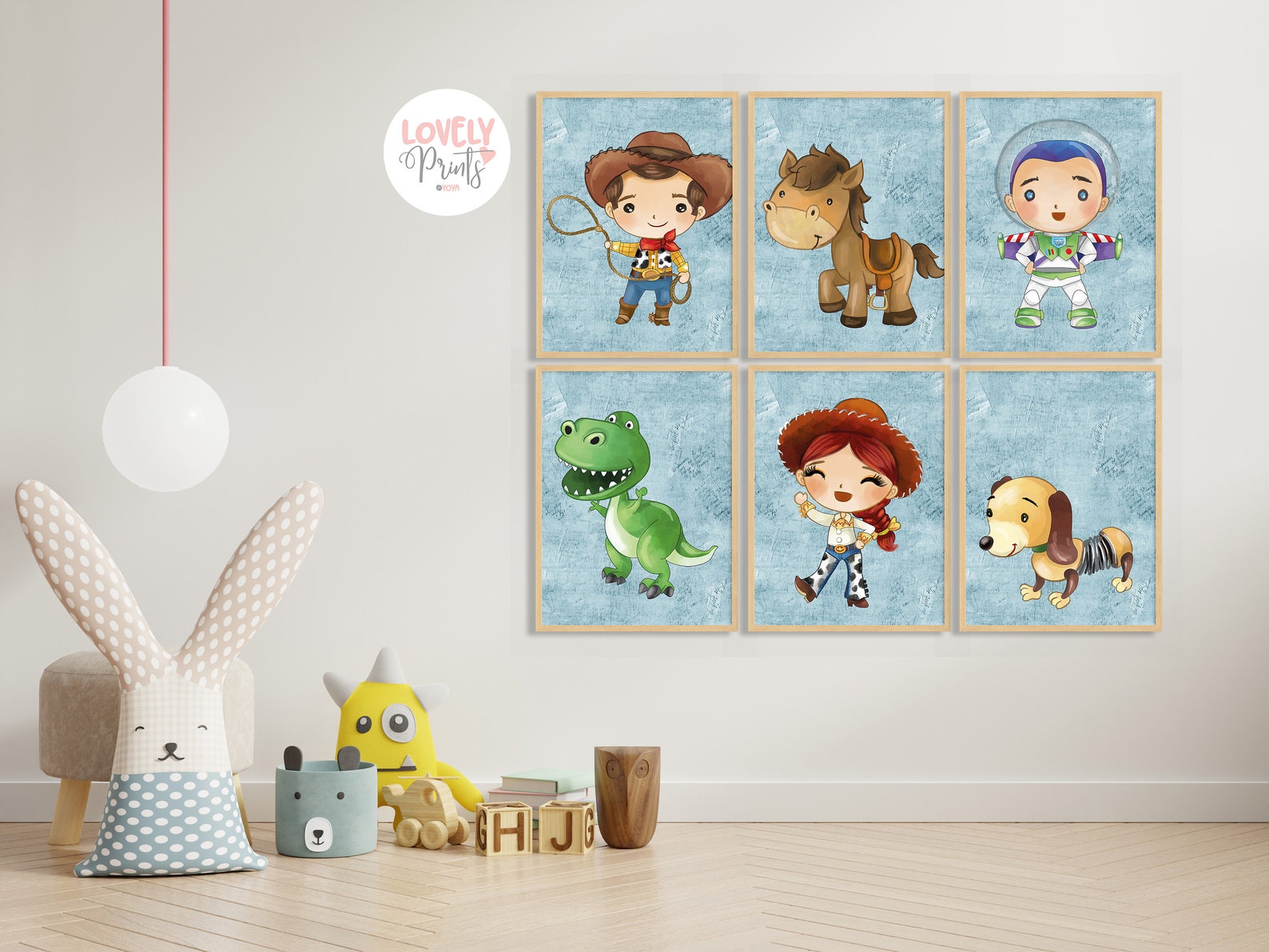 Set 6 toy story nursery wall art toy story kids room decor Etsy