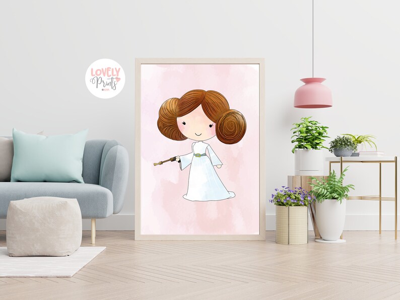 Star Wars Nursery Wall Art Printable Star Wars Girls Room Etsy