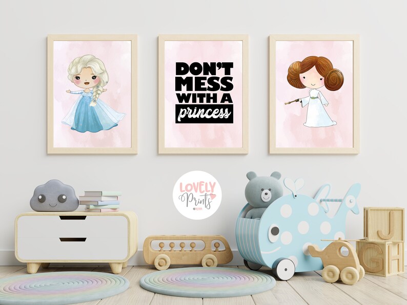 Star Wars Nursery Wall Art Printable Star Wars Girls Room Etsy