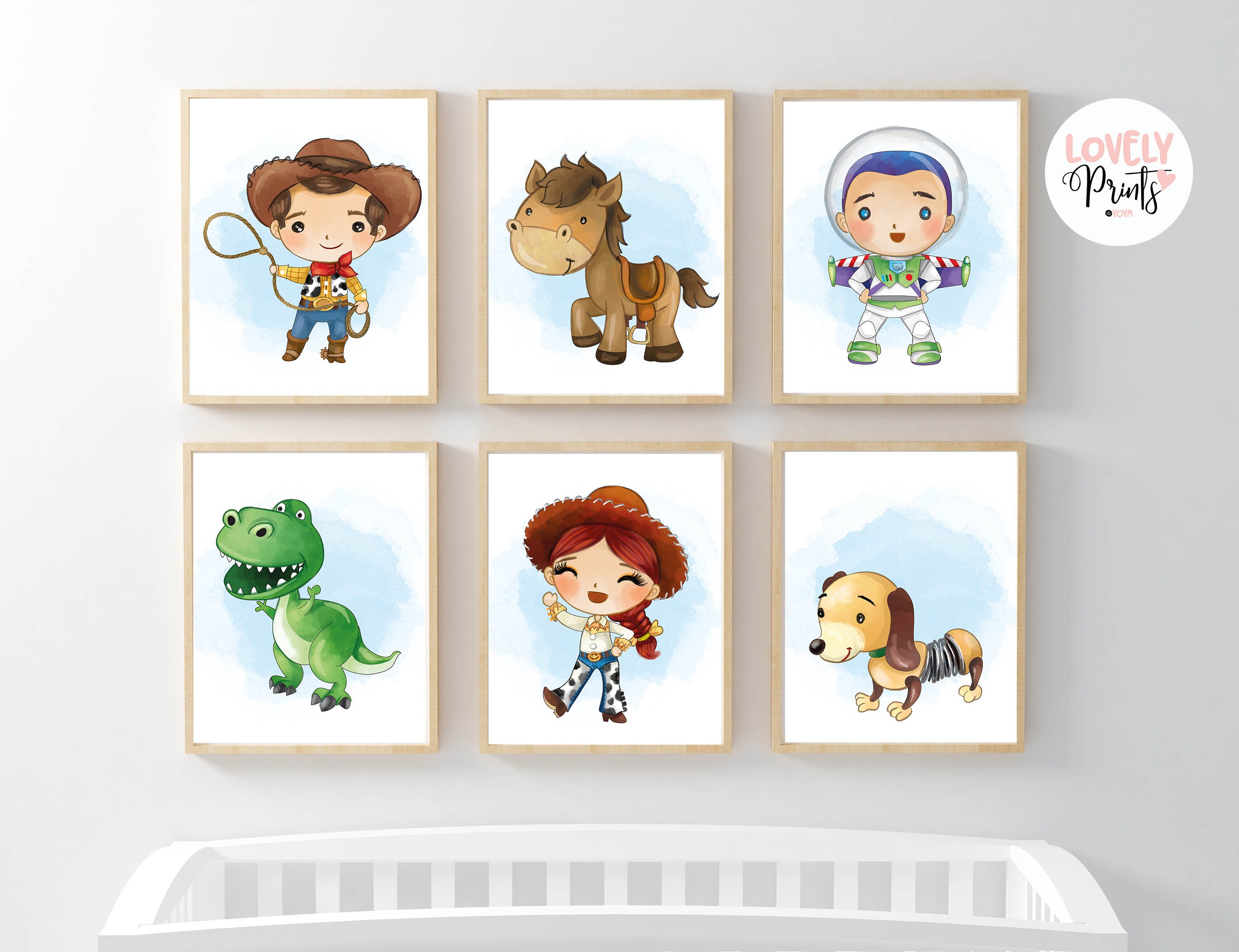 Set 6 toy story nursery wall art toy story nursery decor Etsy