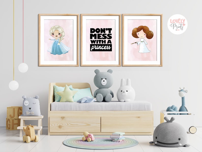 Star Wars Nursery Wall Art Printable Star Wars Girls Room Etsy