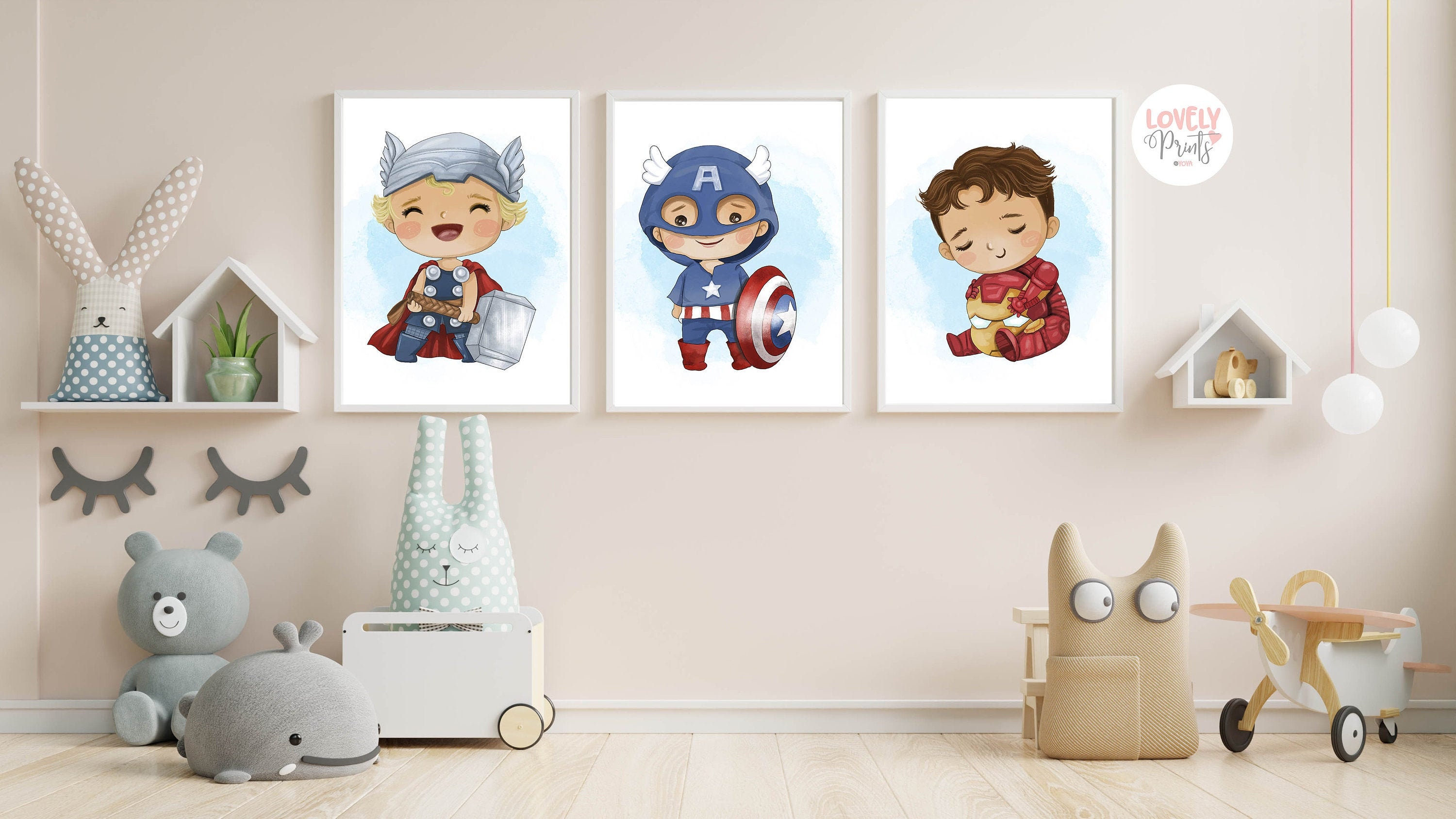 Superhero prints for baby room decor marvel nursery wall art Etsy