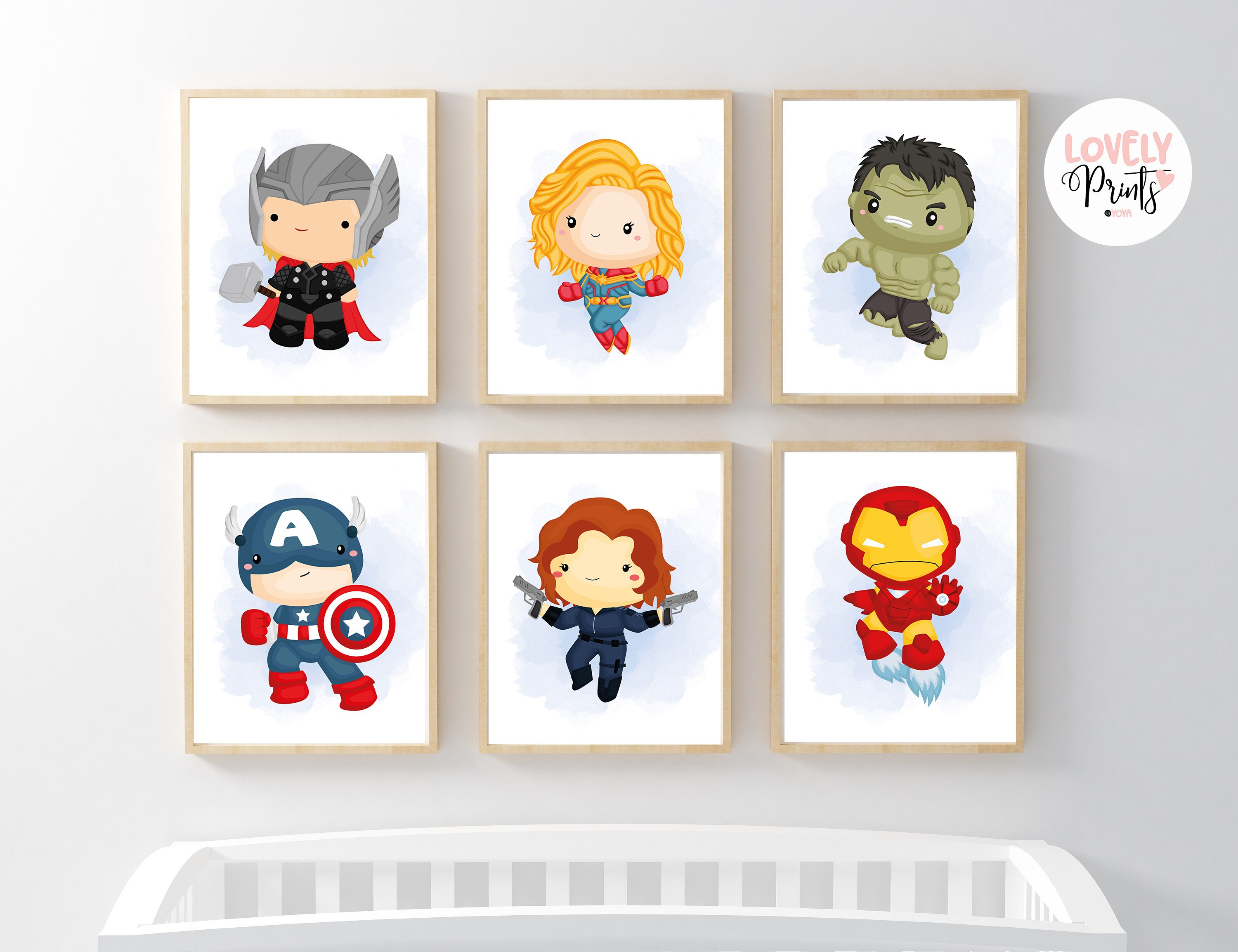 Avengers Marvel Nursery Art Kids Room Superhero Nursery Wall Etsy