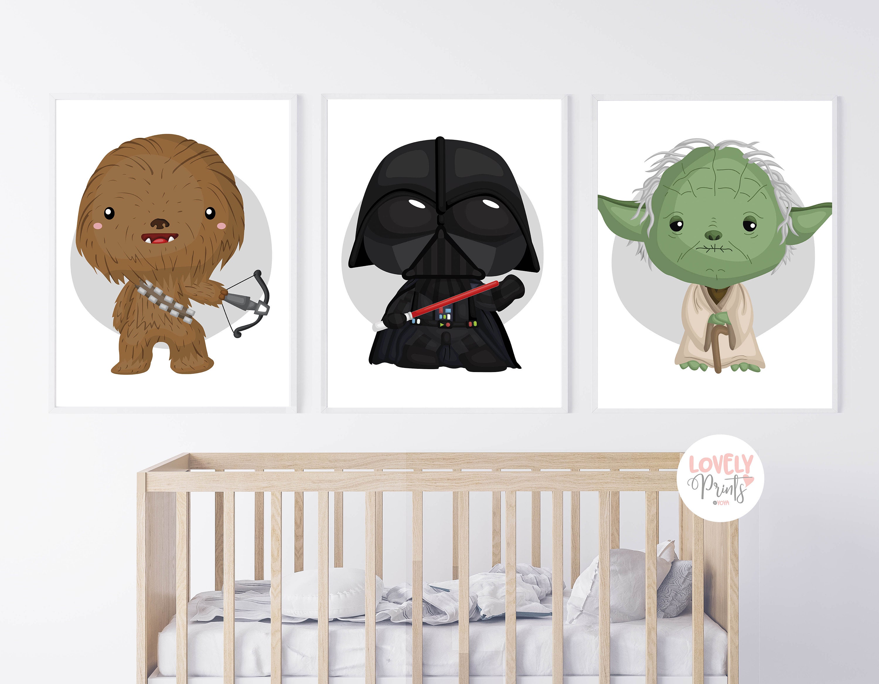 Set 3 Star wars nursery art star wars wall art star wars Etsy
