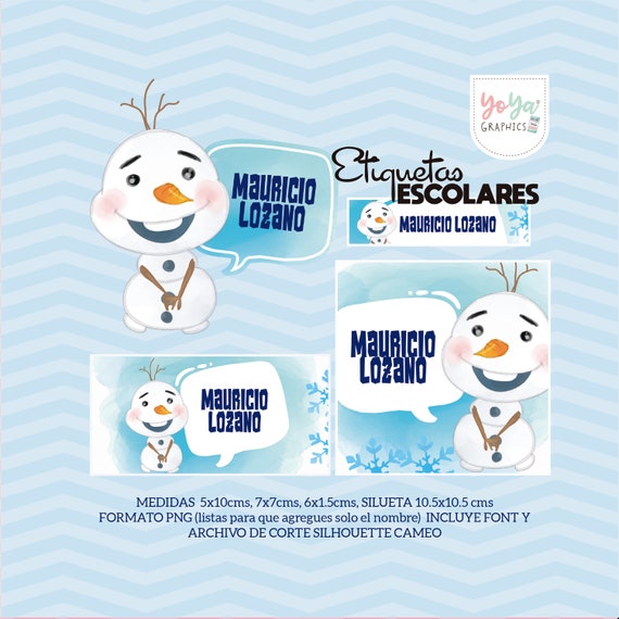 Olaf Frozen Edit Printable Label School Label School Edit Etsy