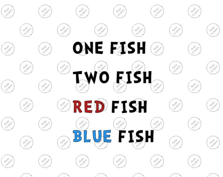 one fish two fish red fish blue fish Svg Dxf Eps Png file – lasoniansvg